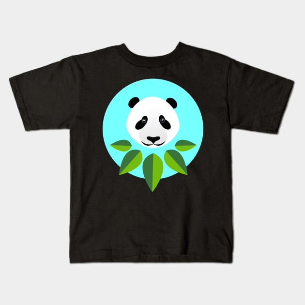 Little panda in bamboo branches Kids T-Shirt by VerPaxArt Amazing Prints